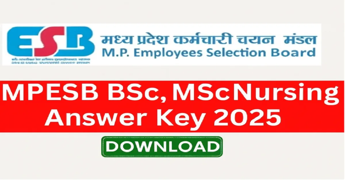 MPESB BSc MSc Nursing Answer Key