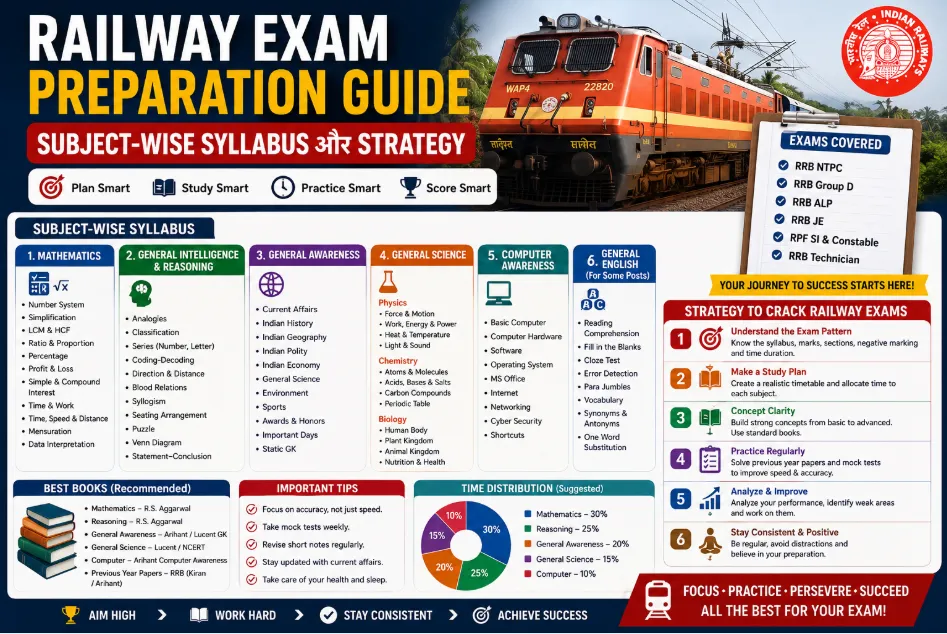 railway exam Subject-wise Syllabus